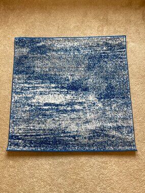 NEW Safavieh Modern Accent Rug - 3' x 3' Square - Navy Ivory